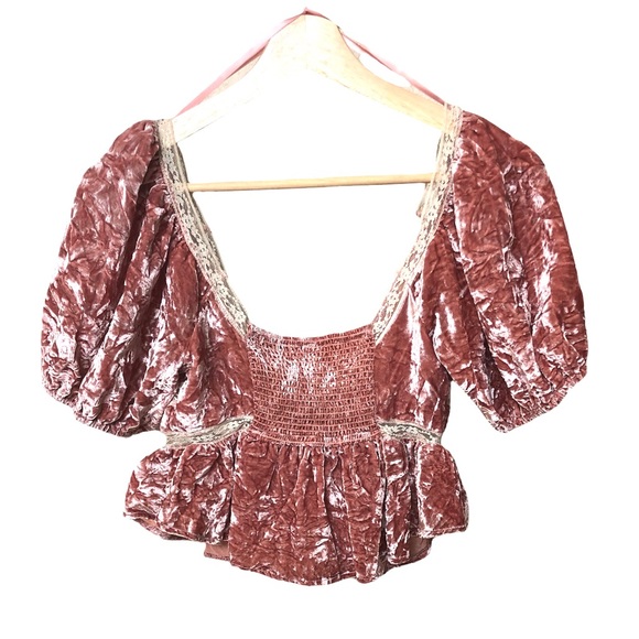 Free People Yours Truly Velvet Top XS - Picture 5 of 8